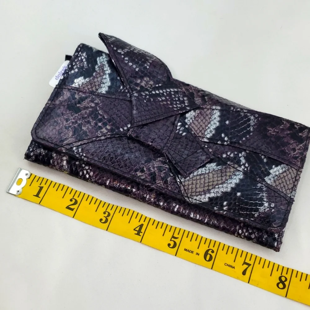 NWT! Claire's Purple and Silver Faux Croc Wallet
